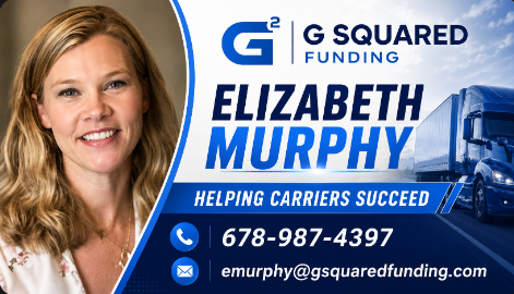 Elizabeth Murphy, G Squared Funding — Helping Carriers Succeed. Call 678-987-4397 or email emurphy@gsquaredfunding.com